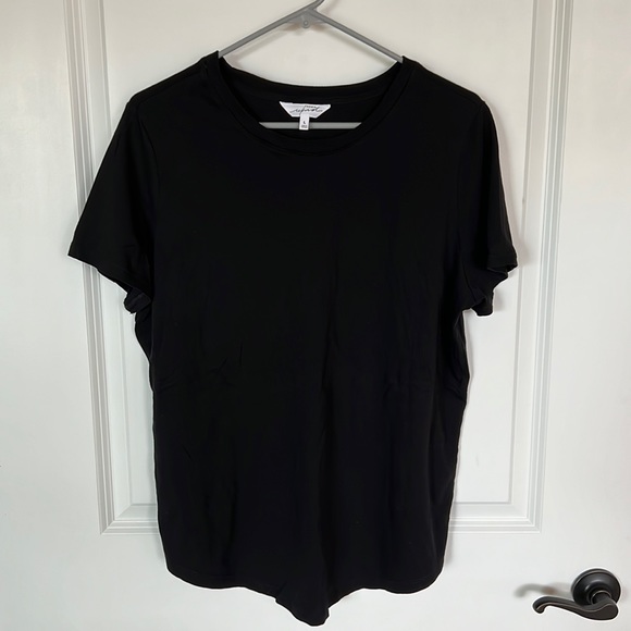 Soma Tops - Soma WKND Pima Cotton Short Sleeve Black Tee.